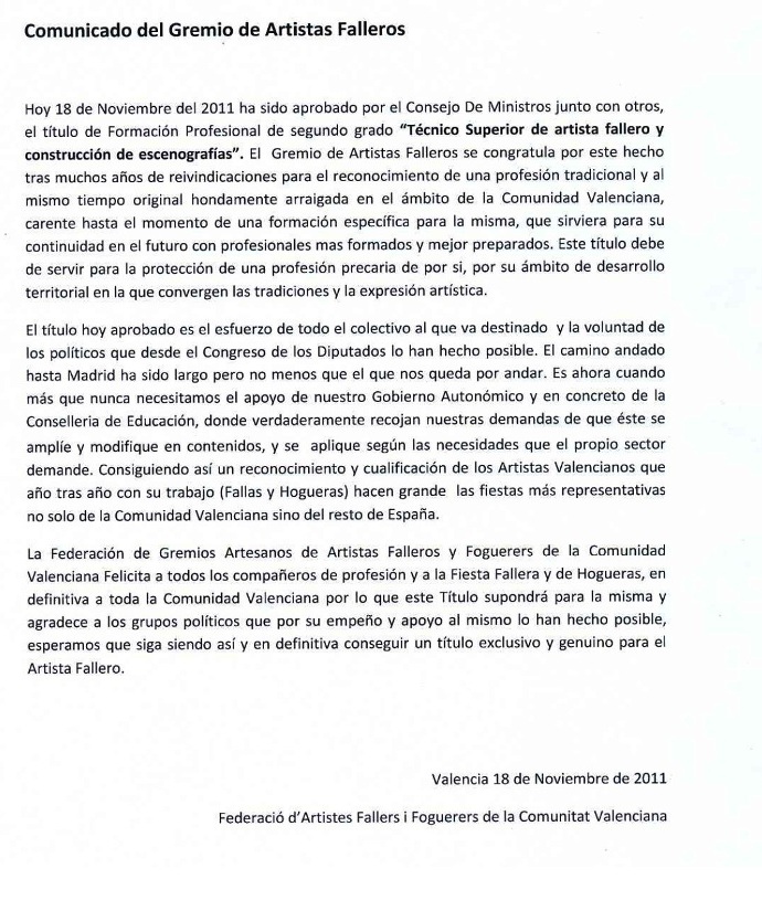 comunicado gremio