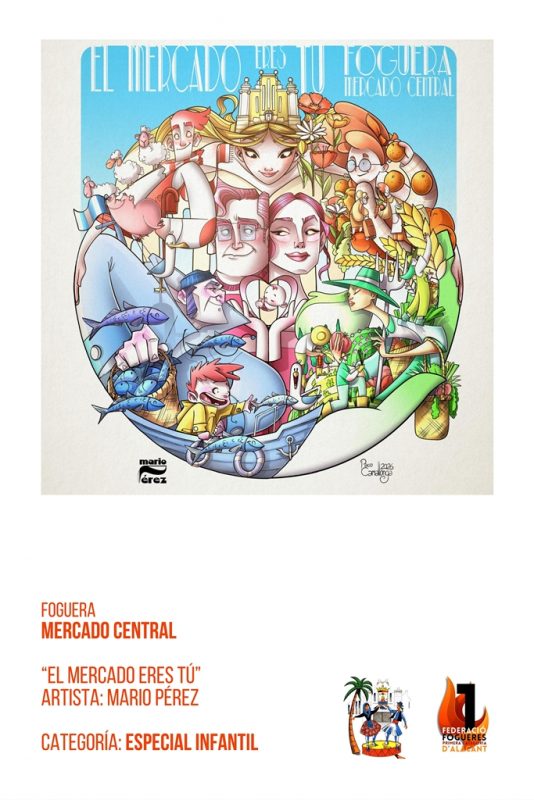 Boceto de la Foguera Infantil Mercado Central