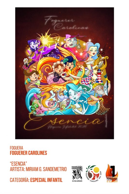Boceto de la Foguera Infantil Foguerer Carolinas